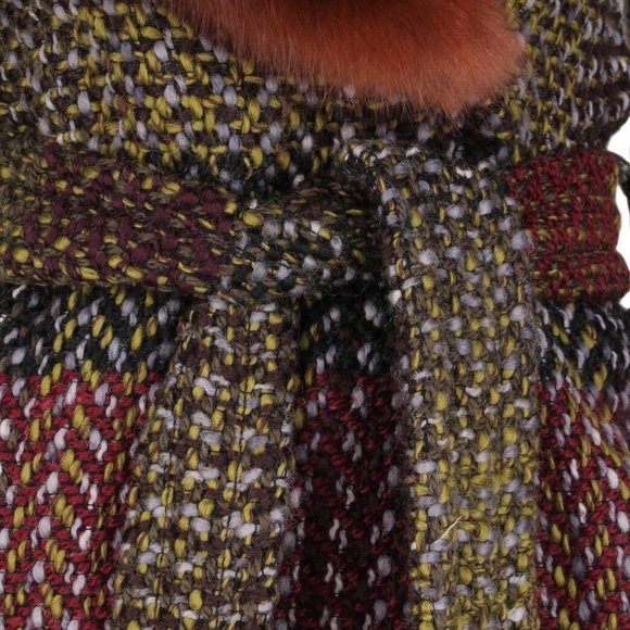 DOLCE & GABBANA Woven Wool and Fox Fur Collar Coat - Picture 7 of 10